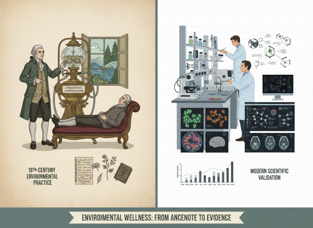 split screen showing 18th century practice on left, modern scientific validation on r 821667 (2)