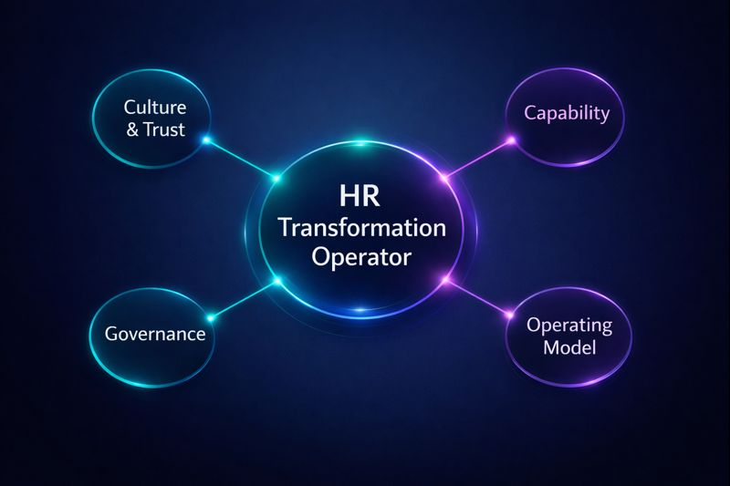 HR-led AI governance framework for luxury hospitality and resort operations showing workforce intelligence, AI ethics, employee trust, operational governance, service culture protection, and human-centered hospitality transformation