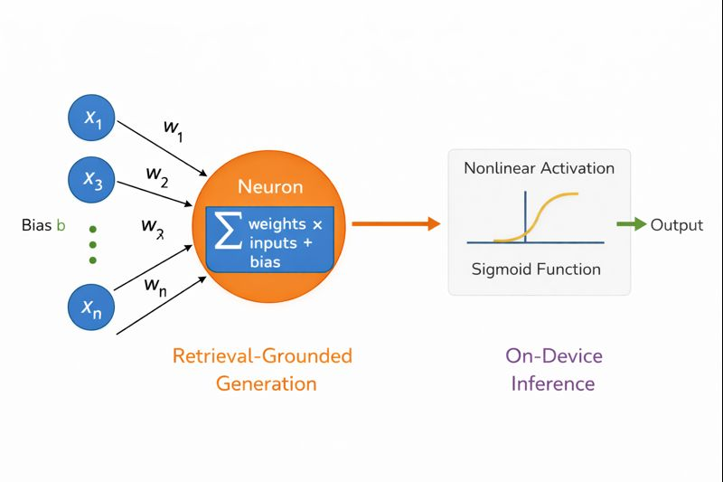 Artificial neuron weighted sum bias and nonlinear activation