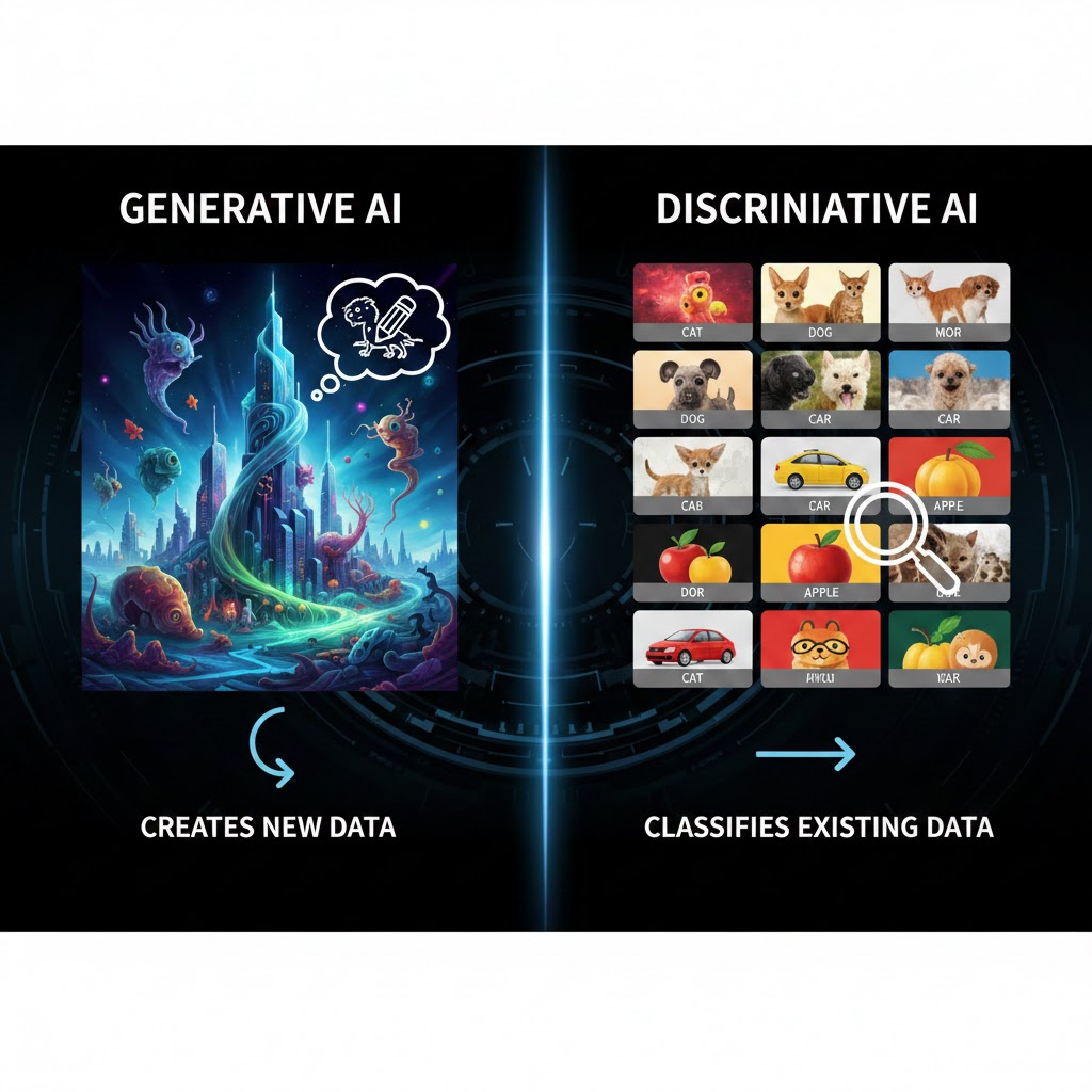Generative vs discriminative AI comparison
